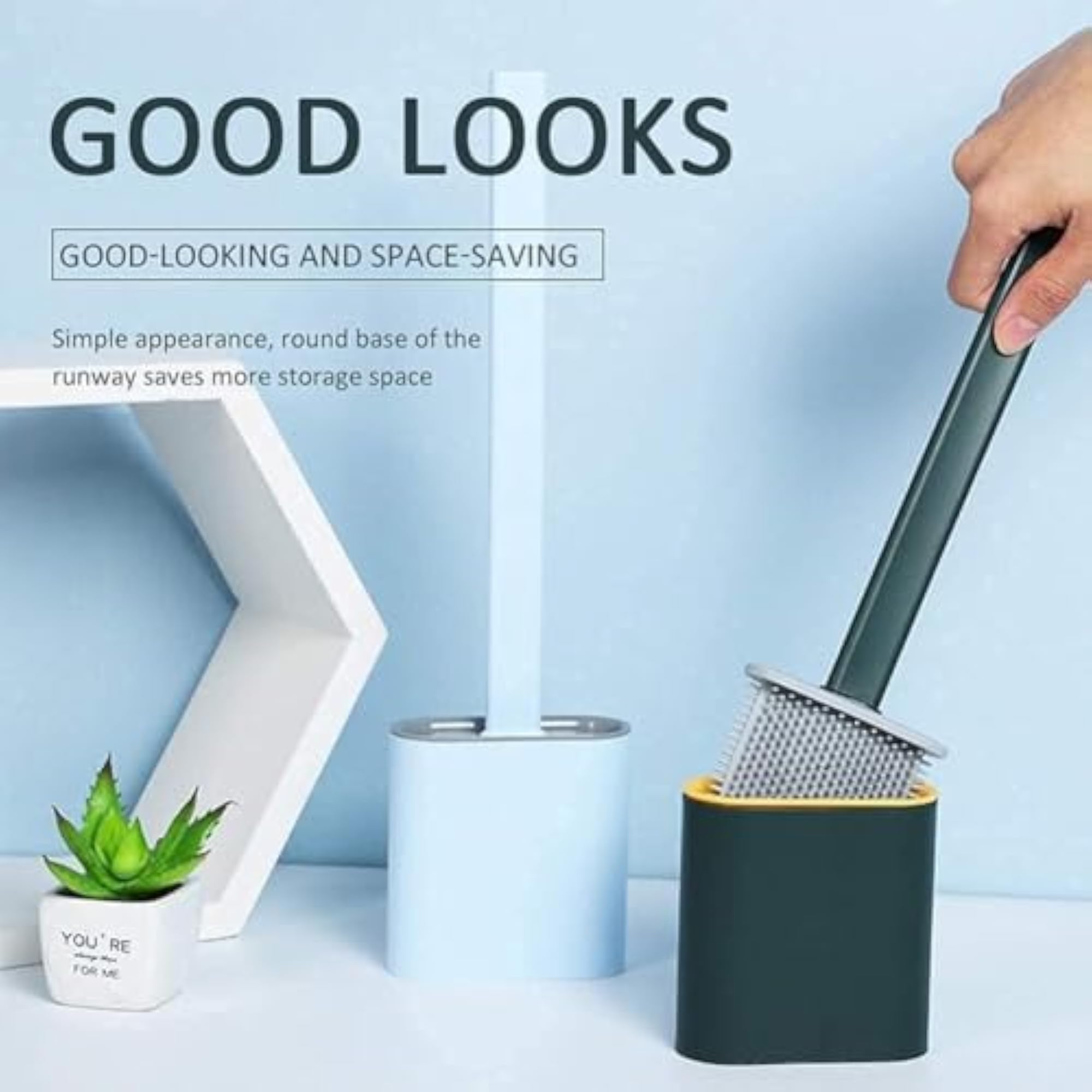 Silicone Toilet Brush & Stand Set
